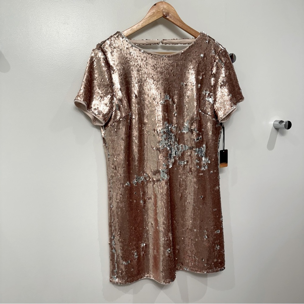Forever 21 NWT Rose Gold flip-sequin dress!